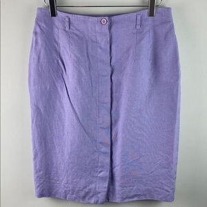 Talbots Irish Linen Purple Women's Skirt Size 14